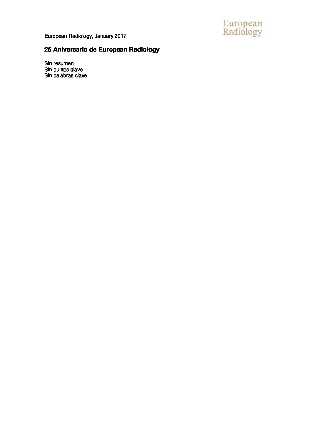 European Radiology, Vol 27, Issue 01, January