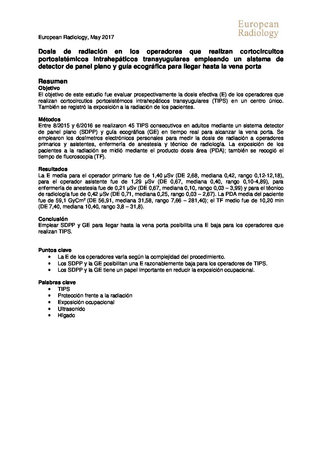 European Radiology, Vol 27, Issue 05, May